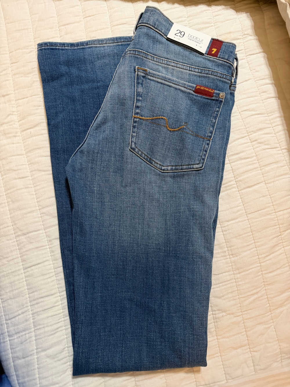 7 For All Mankind Women's Light Blue Bootcut Jeans